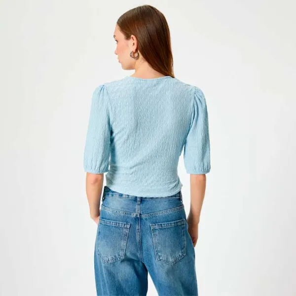 Tricou pentru femei Koton 4SAL10488IK 100% poliester/ Blue photo 4