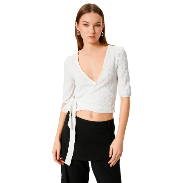 Tricou pentru femei Koton 4SAL10488IK 100% poliester/ White photo 1