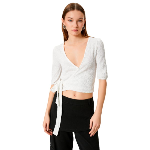 Tricou pentru femei Koton 4SAL10488IK 100% poliester/ White photo 1