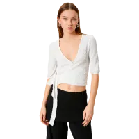 Tricou pentru femei Koton 4SAL10488IK 100% poliester/ White