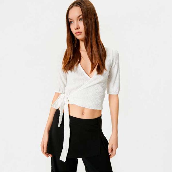 Tricou pentru femei Koton 4SAL10488IK 100% poliester/ White photo 2