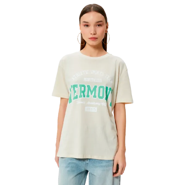 Tricou pentru femei Koton 4SAL10614IK 100% bumbac/ Beige photo 1