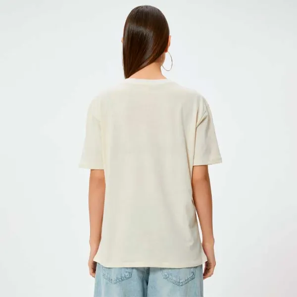 Tricou pentru femei Koton 4SAL10614IK 100% bumbac/ Beige photo 4