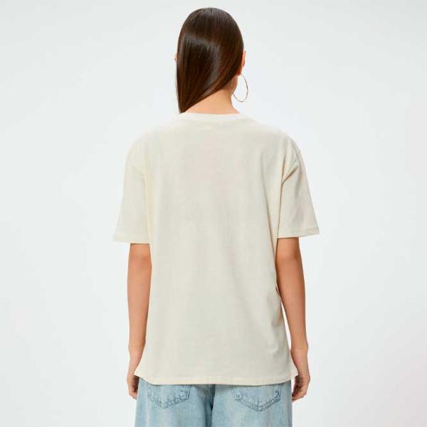 Tricou pentru femei Koton 4SAL10614IK 100% bumbac/ Beige photo 4