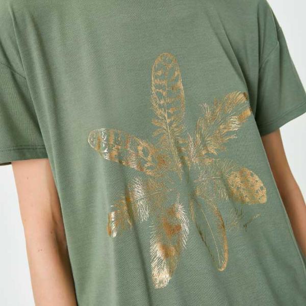 Tricou pentru femei Koton 4SAK50114EK 65% poliester , 35% viscoză/ Khaki photo 5