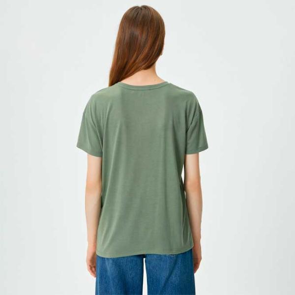 Tricou pentru femei Koton 4SAK50114EK 65% poliester , 35% viscoză/ Khaki photo 4