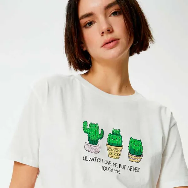 Tricou pentru femei Koton 4SAL10193IK 100% bumbac/ White photo 2