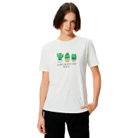 Tricou pentru femei Koton 4SAL10193IK 100% bumbac/ White