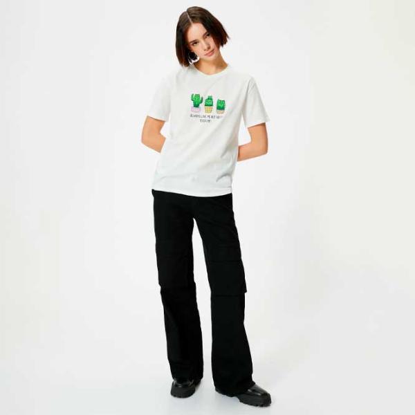 Tricou pentru femei Koton 4SAL10193IK 100% bumbac/ White photo 3