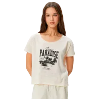 Tricou pentru femei Koton 4SAL10091IK 100% bumbac/ Beige