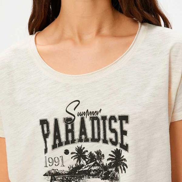 Tricou pentru femei Koton 4SAL10091IK 100% bumbac/ Beige photo 5