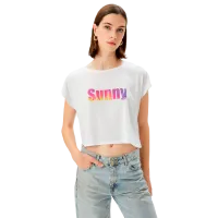 Футболка для женщин Koton 4SAK50176EK 65% полиэстер , 35% вискоза/ Белый