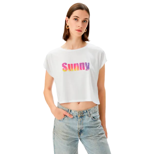 Футболка для женщин Koton 4SAK50176EK 65% полиэстер , 35% вискоза/ Белый photo 1