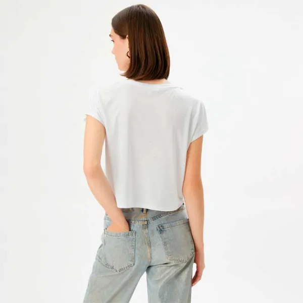 Футболка для женщин Koton 4SAK50176EK 65% полиэстер , 35% вискоза/ Белый photo 4