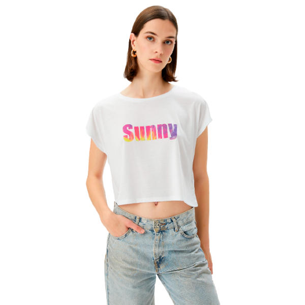 Футболка для женщин Koton 4SAK50176EK 65% полиэстер , 35% вискоза/ Белый photo 1