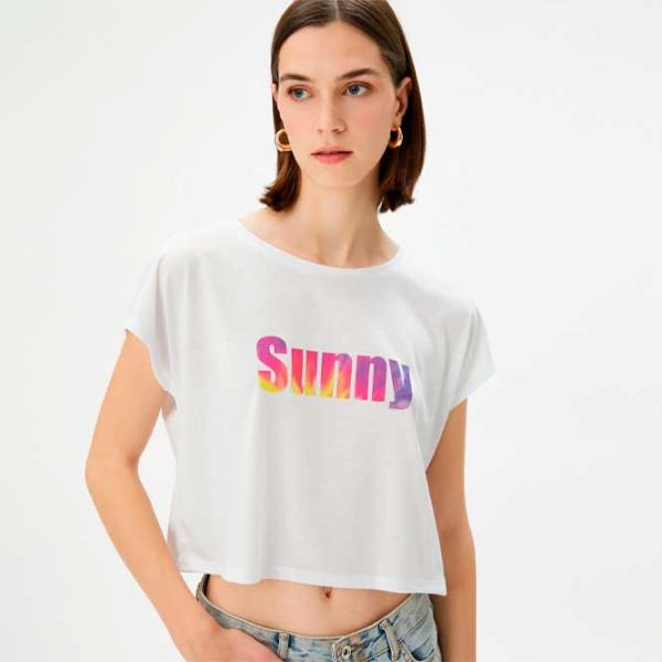 Футболка для женщин Koton 4SAK50176EK 65% полиэстер , 35% вискоза/ Белый photo 2