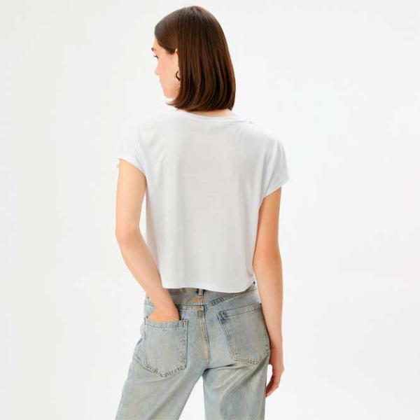 Футболка для женщин Koton 4SAK50176EK 65% полиэстер , 35% вискоза/ Белый photo 4