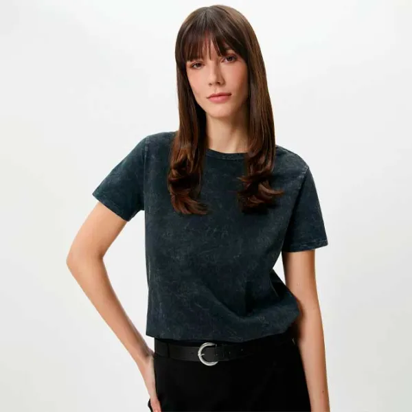 Tricou pentru femei Koton 4SAK50125EK 100% bumbac/ Anthracite photo 3