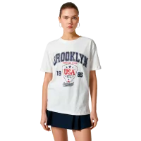 Tricou pentru femei Koton 4SAL10159IK 100% bumbac/ White