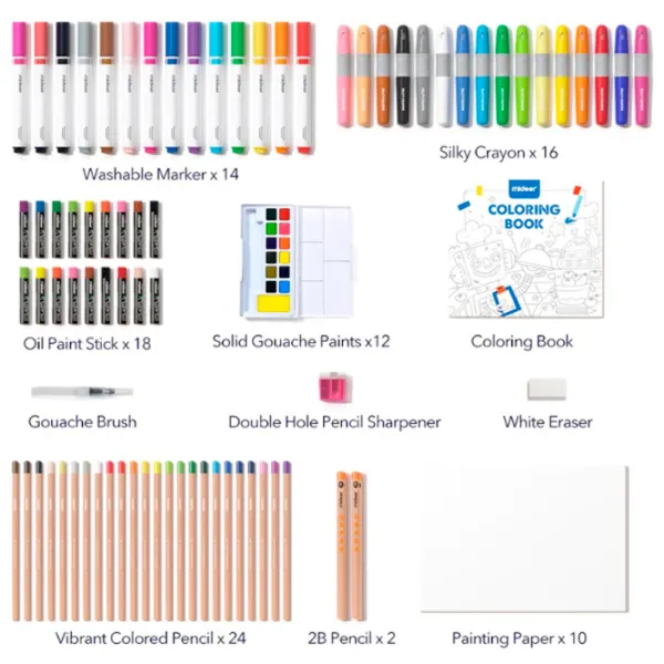 Set de creație Mideer Little Artist Suitcase MD6218 Multicolor Pink photo 3