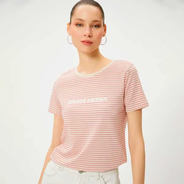 Футболка для женщин Koton 4SAL10164IK 44% полиэстер/ Розовый photo 3