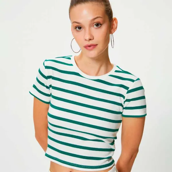 Футболка для женщин Koton 4SAL10063IK 35% вискоза/ Зелёный photo 2