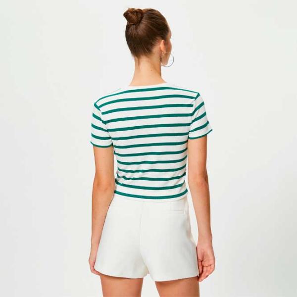 Tricou pentru femei Koton 4SAL10063IK 35% vâscoză/ Green photo 4