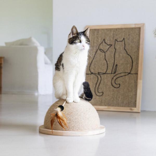 Когтеточка для кошек Beeztees Half Scratch Globe Напольная/ Бежевый photo 2