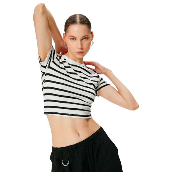 Футболка для женщин Koton 4SAL10063IK 35% вискоза/ Белый photo 1