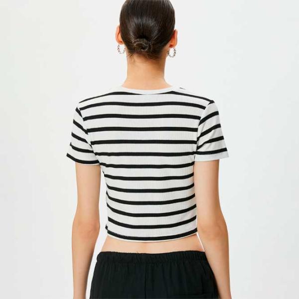 Tricou pentru femei Koton 4SAL10063IK 35% vâscoză/ White photo 4