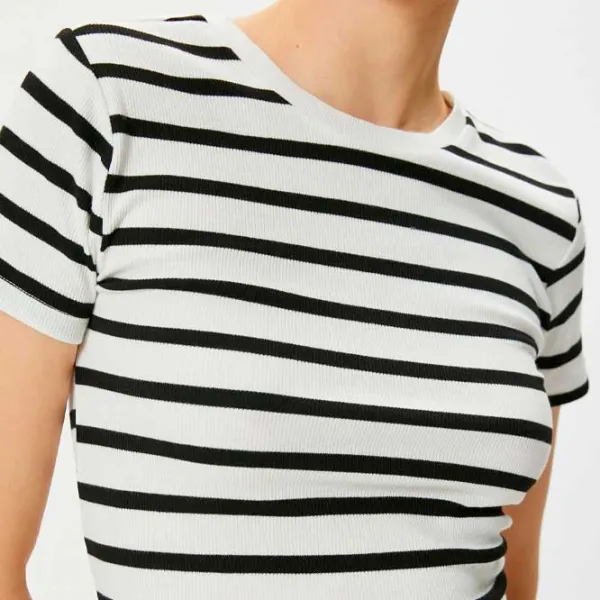 Tricou pentru femei Koton 4SAL10063IK 35% vâscoză/ White photo 5