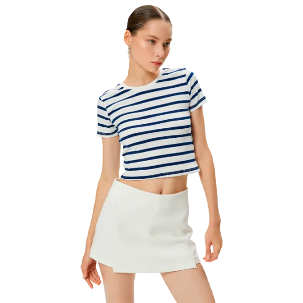 Tricou pentru femei Koton 4SAL10063IK 35% vâscoză/ Navy photo 1