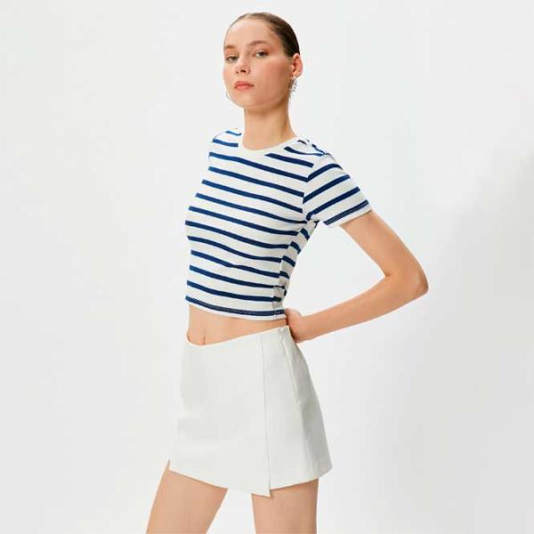 Tricou pentru femei Koton 4SAL10063IK 35% vâscoză/ Navy photo 2