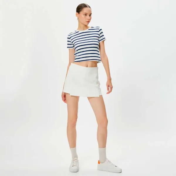 Tricou pentru femei Koton 4SAL10063IK 35% vâscoză/ Navy photo 3