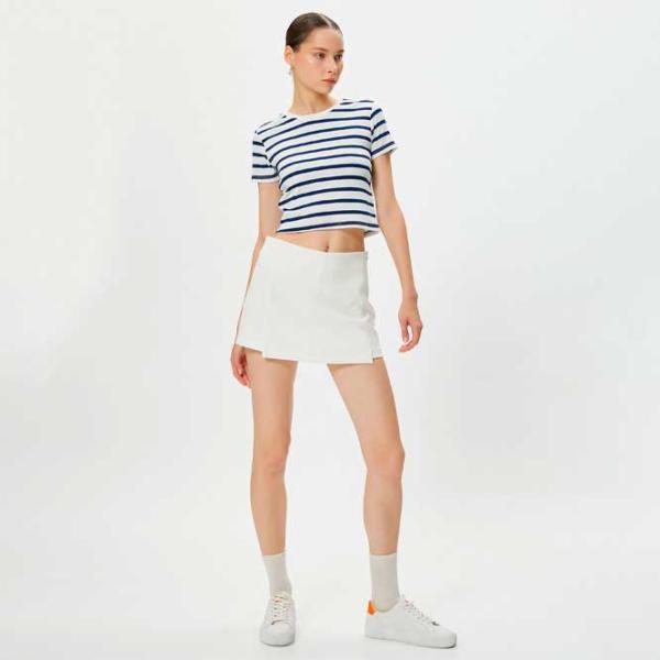 Tricou pentru femei Koton 4SAL10063IK 35% vâscoză/ Navy photo 3