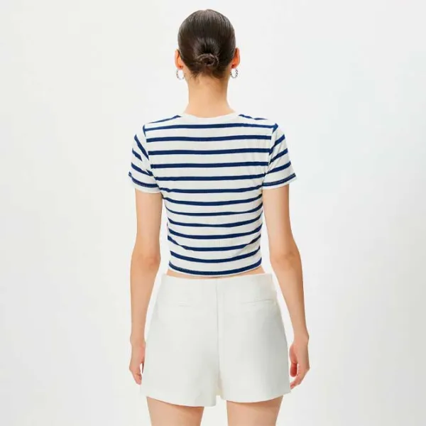 Tricou pentru femei Koton 4SAL10063IK 35% vâscoză/ Navy photo 4