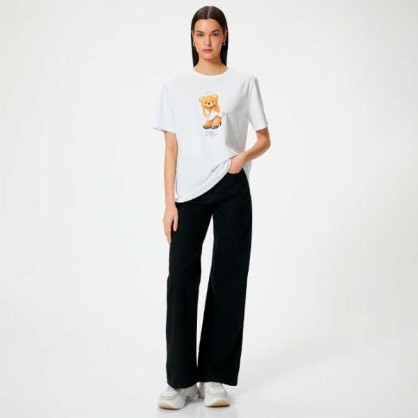 Tricou pentru femei Koton 4SAK50324EK 100% bumbac/ White photo 3