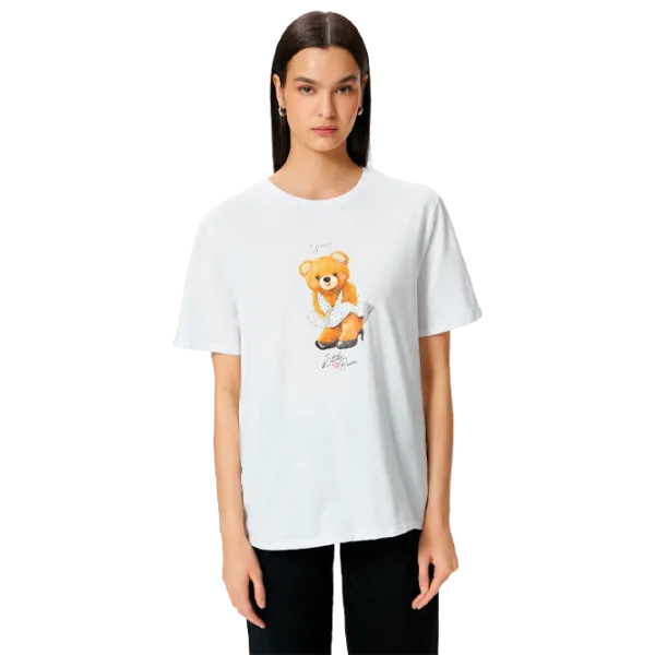 Tricou pentru femei Koton 4SAK50324EK 100% bumbac/ White photo 1