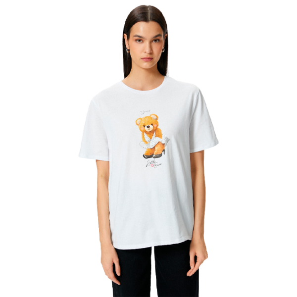 Tricou pentru femei Koton 4SAK50324EK 100% bumbac/ White photo 1