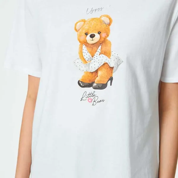 Tricou pentru femei Koton 4SAK50324EK 100% bumbac/ White photo 5