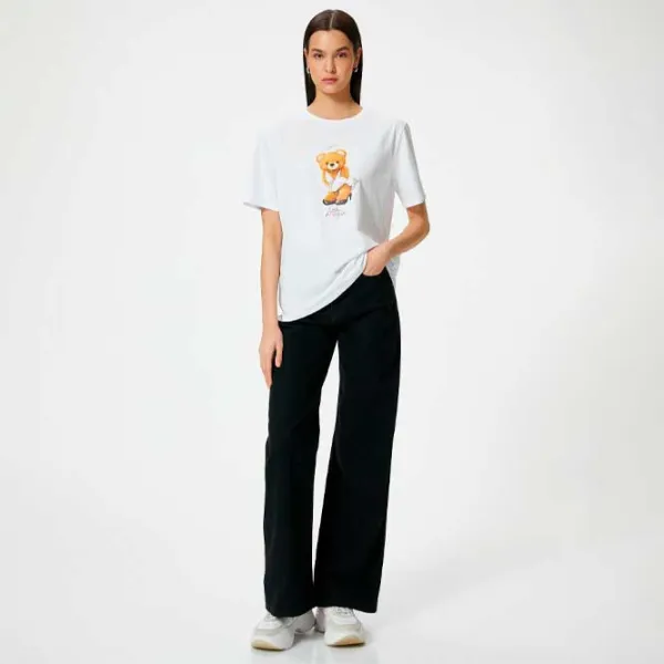 Tricou pentru femei Koton 4SAK50324EK 100% bumbac/ White photo 3