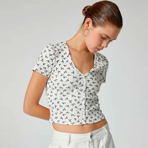 Tricou pentru femei Koton 4SAL10065IK 100% bumbac/ White photo 2