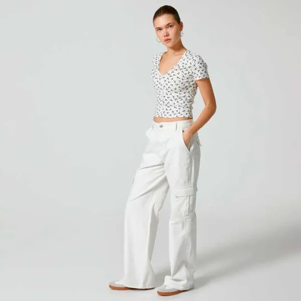 Tricou pentru femei Koton 4SAL10065IK 100% bumbac/ White photo 3