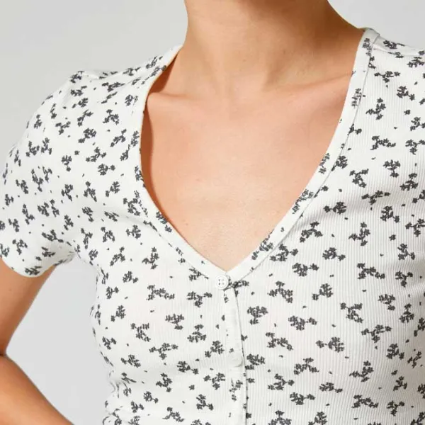 Tricou pentru femei Koton 4SAL10065IK 100% bumbac/ White photo 5