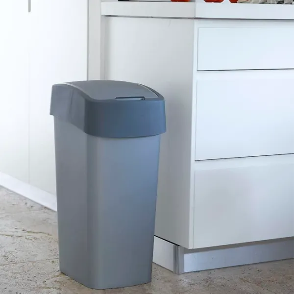 Мусорное ведро Curver Flip Bin 50 л/ Пластик/ Серый photo 4
