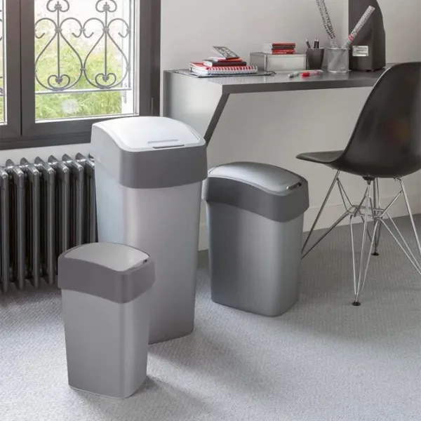 Мусорное ведро Curver Flip Bin 50 л/ Пластик/ Серый photo 5