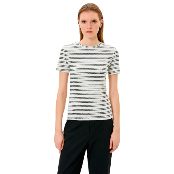 Tricou pentru femei Koton 4SAK50133EK 15% elastan/ White photo 1 Tricou pentru femei Koton 4SAK50133EK 15% elastan/ White photo 1