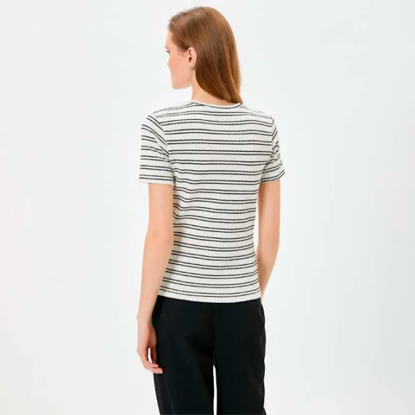 Tricou pentru femei Koton 4SAK50133EK 15% elastan/ White photo 4 Tricou pentru femei Koton 4SAK50133EK 15% elastan/ White photo 4