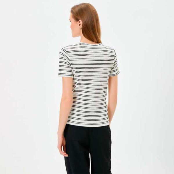 Tricou pentru femei Koton 4SAK50133EK 15% elastan/ White photo 4 Tricou pentru femei Koton 4SAK50133EK 15% elastan/ White photo 4