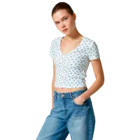 Tricou pentru femei Koton 4SAL10064IK 98% bumbac, 2% elastan/ White